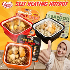 Syiok Rasa [MUSLIM PRODUCT] TomYam Kung/Curry Kaw/Seafood Self-Heating Hotpot - 250g -By Sea Courier Method 🚢📦