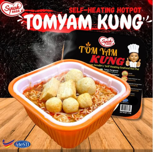 Syiok Rasa [MUSLIM PRODUCT] TomYam Kung/Curry Kaw/Seafood Self-Heating Hotpot - 250g -By Sea Courier Method 🚢📦