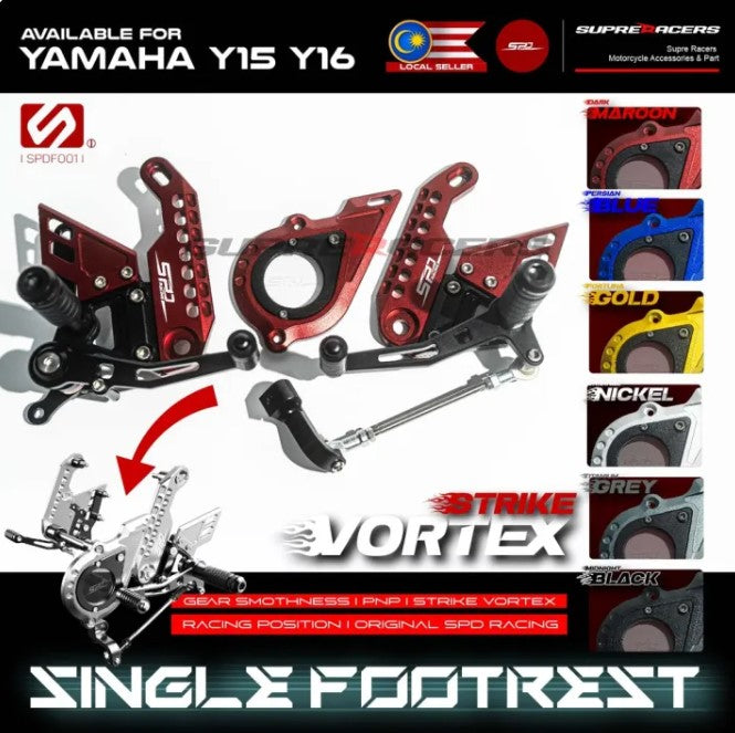 Y15 Y16 SPD Front Footrest Set I Strike Vortex I Gear Shift Smooth + Racing Type I SPD PNP Y15ZR Y16ZR I EXCITER 150 155 -By Sea Courier Method 🚢📦