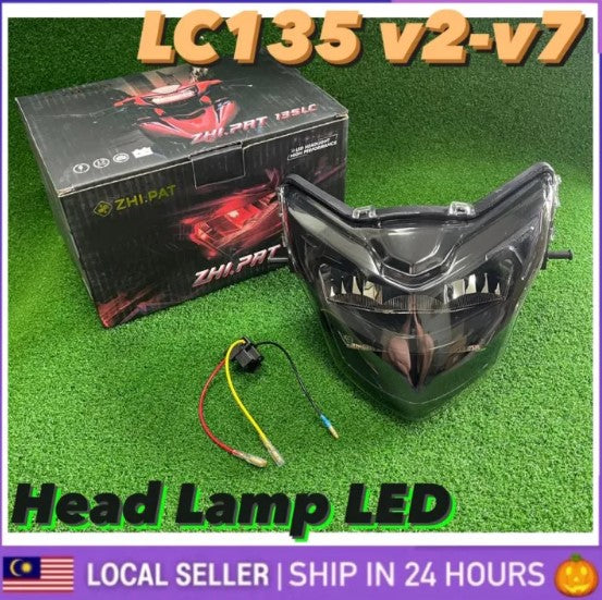 Zhipat Yamaha LC135 LC V2 V3 V4 V5 V6 V7 Head Lamp LED Lampu Depan HeadLamp Head Light LC 135 H4 Socket 135LC LC NEW V2 -By Sea Courier Method 🚢📦