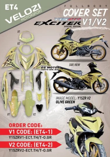 COVER SET Y15ZR V1 / V2 TANAM <EXCITER THAI / N.FLA -By Sea Courier Method 🚢📦