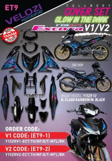 COVER SET Y15ZR V1 / V2 TANAM <EXCITER THAI / N.FLA -By Sea Courier Method 🚢📦