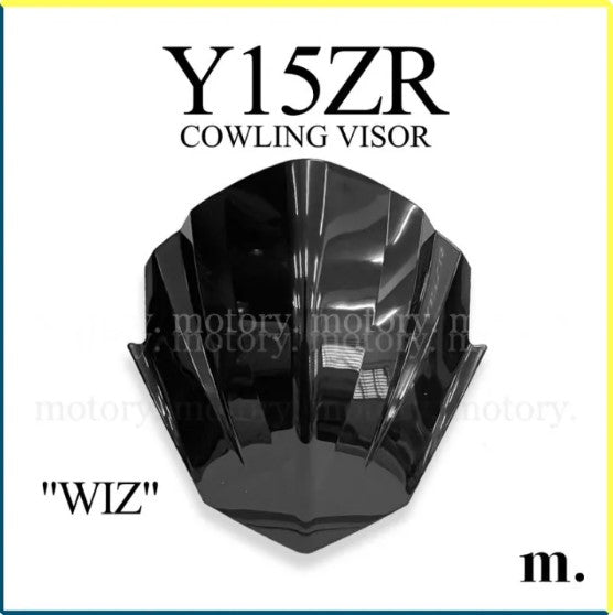 YAMAHA Y15ZR V1 COWLING VISOR "WIZ" (BLACK) WINDSCREEN WIND SCREEN WINDSHIELD HEAD VISOR COVER WIZ Y15 YSUKU -By Sea Courier Method 🚢📦