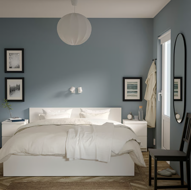 MALM Bedroom furniture, set of 3, white, 150x200 cm