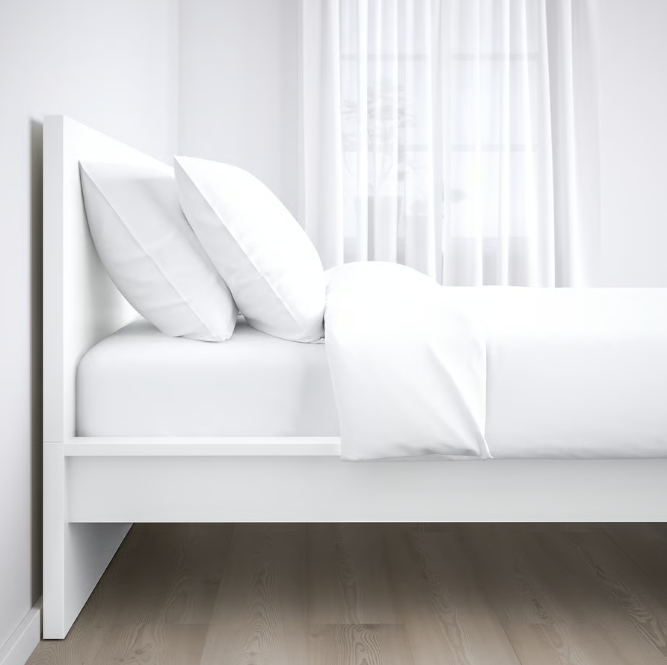 MALM Bedroom furniture, set of 3, white, 150x200 cm