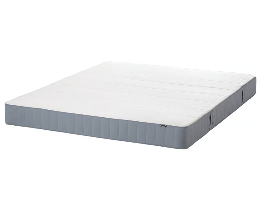 VESTMARKA Sprung mattress, extra firm/light blue, 150x200 cm