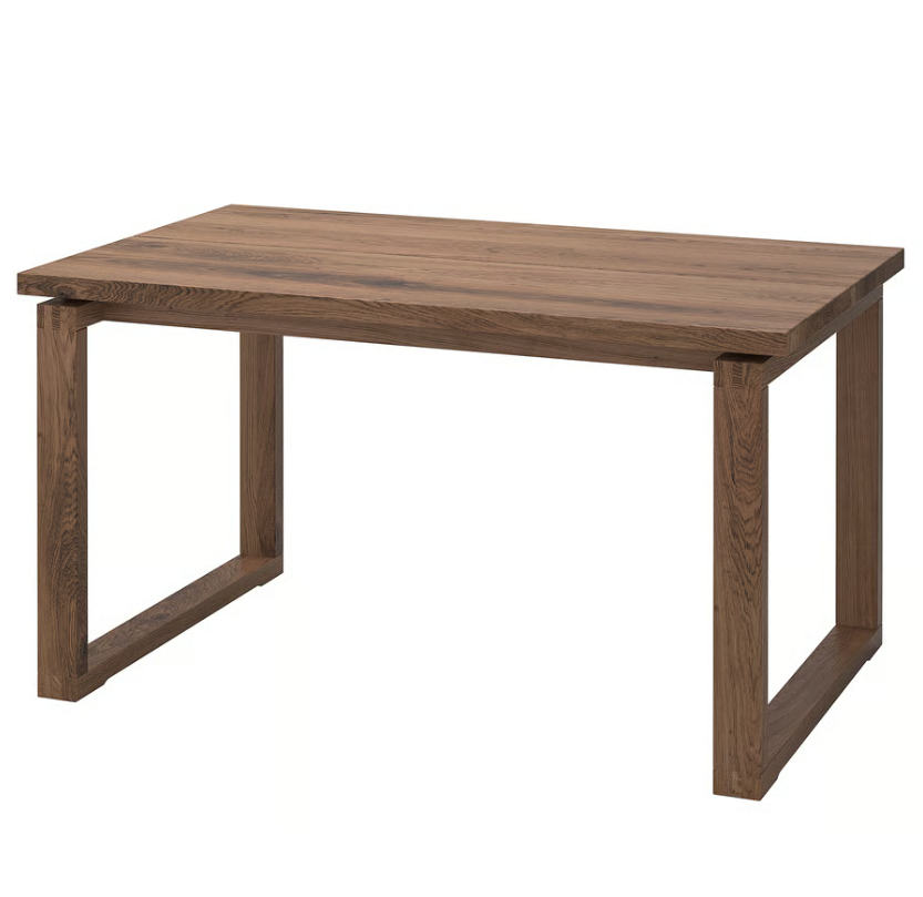 MÖRBYLÅNGA Table, oak veneer brown stained, 140x85 cm