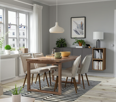 MÖRBYLÅNGA Table, oak veneer brown stained, 140x85 cm