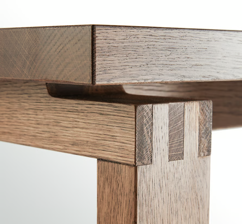 MÖRBYLÅNGA Table, oak veneer brown stained, 140x85 cm