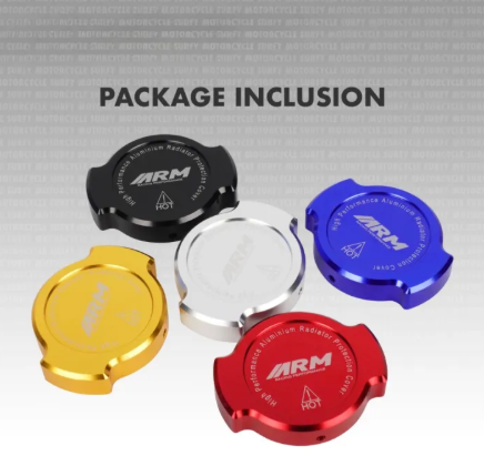 Arm Radiator Cap Cover Aluminum Full CNC Universal With Sticker From Indonesia -By Sea Courier Method 🚢📦