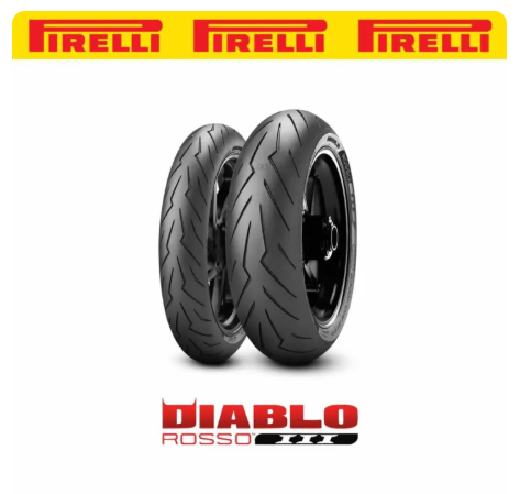 DHC- YEAR 2024 PIRELLI DIABLO ROSSO II III ROSSO 2 3 TIRE 120/70 ZR17 160/60 ZR17 180/55 ZR17 190/55 ZR 17 -By Sea Courier Method 🚢📦