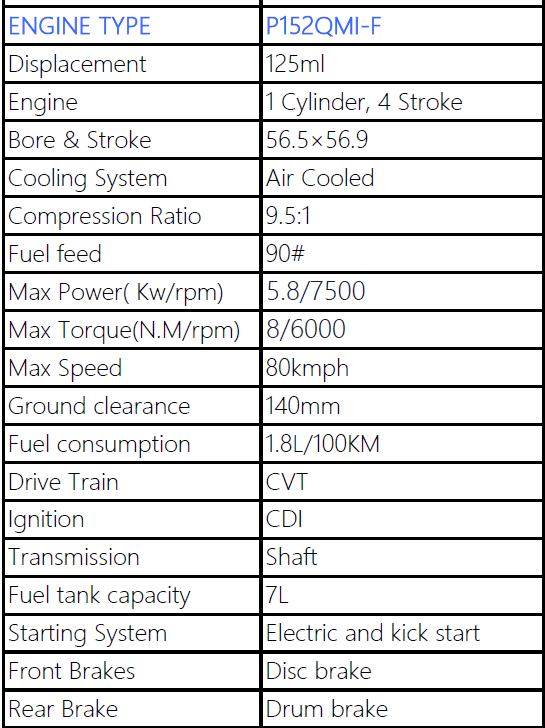 CHAOYUE(125CC) DC-JL125T-8B