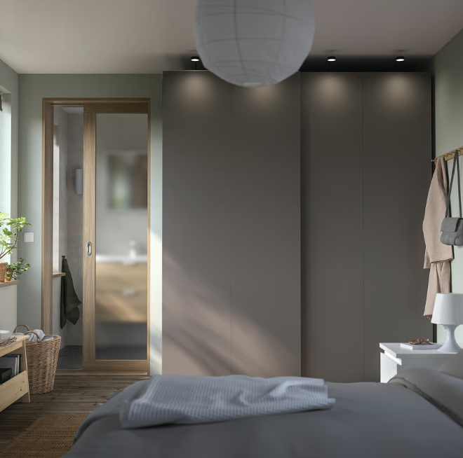 PAX / HASVIK Wardrobe, dark grey/dark grey, 200x66x236 cm