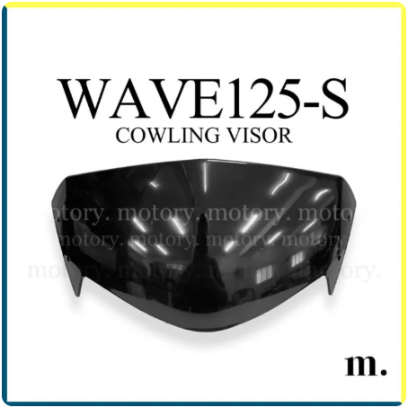 DHC- HONDA WAVE125S COWLING VISOR (BLACK) WINDSCREEN WIND SCREEN WINDSHIELD HEAD VISOR COVER W125S WAVE125 S WAVE 125 S -By Sea Courier Method 🚢📦