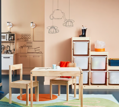 LÄTT Children's table with 2 chairs, white/pine