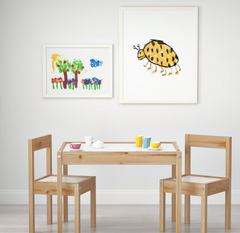 LÄTT Children's table with 2 chairs, white/pine