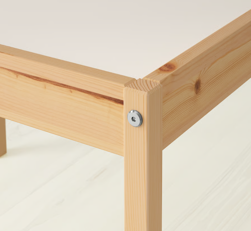 LÄTT Children's table with 2 chairs, white/pine