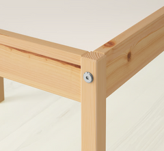 LÄTT Children's table with 2 chairs, white/pine