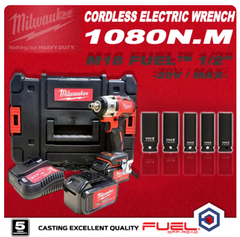Mil-M18 FUEL™ 1/2"-950Nm Cordless Electric Impact Wrench for Car Home High Torque Wrench Full Socket -By Sea Courier Method 🚢📦
