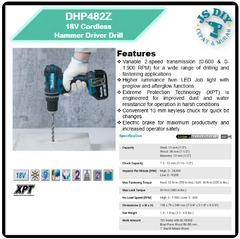 MAKITA 18V Cordless Combo Set RM888 ( DHP482Z Hammer Driver Drill / DTD156Z Impact Driver ) -By Sea Courier Method 🚢📦