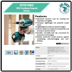 MAKITA 18V Cordless Combo Set RM888 ( DHP482Z Hammer Driver Drill / DTD156Z Impact Driver ) -By Sea Courier Method 🚢📦