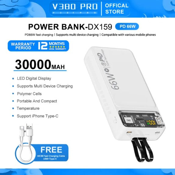 V380 PRO PD66W Power Banks outdoors portable power source Super large capacity charging station Fast charging 12000mah 25000mah 30000mah -By Sea Courier Method🚢