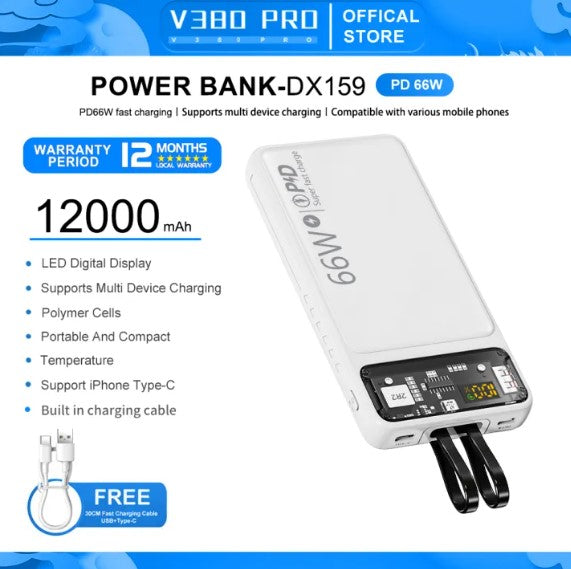 V380 PRO PD66W Power Banks outdoors portable power source Super large capacity charging station Fast charging 12000mah 25000mah 30000mah -By Sea Courier Method🚢