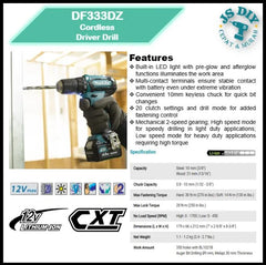 MAKITA CLX201 12V CORDLESS COMBO SET (TD110D & DF333D) -By Sea Courier Method 🚢🎁