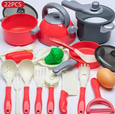 Kitchen Pretend Play Toys Children's Educational Simulation Play House Toy Set Cookware Cooking Mainan Masak Budak Perempuan Girls Boys Gifts -By Sea Courier Method 🚢📦