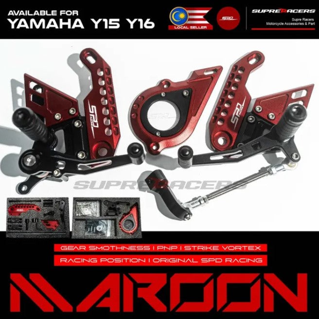 Y15 Y16 SPD Front Footrest Set I Strike Vortex I Gear Shift Smooth + Racing Type I SPD PNP Y15ZR Y16ZR I EXCITER 150 155 -By Sea Courier Method 🚢📦