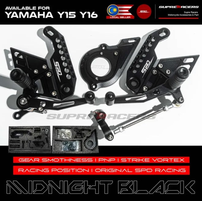 Y15 Y16 SPD Front Footrest Set I Strike Vortex I Gear Shift Smooth + Racing Type I SPD PNP Y15ZR Y16ZR I EXCITER 150 155 -By Sea Courier Method 🚢📦
