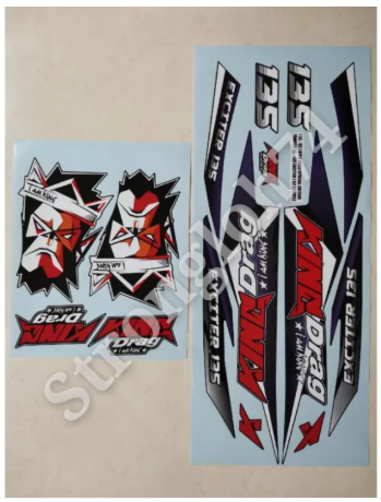 DHC- LC135 V2 V3 V4 V5 V6 EXCITER (52) EXCITER KING DRAG S.E BODY STICKER -By Sea Courier Method 🚢📦