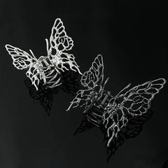 Bright Silver Geometric Butterfly Hair Clip