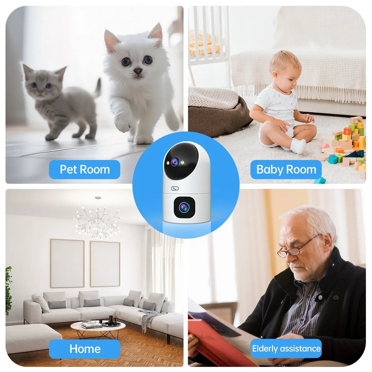 JOOAN 4K PTZ IP Camera - Color Night Vision - Auto Tracking - Home Baby Monitor