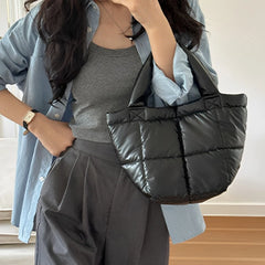 Winter Down puffy Tote Bag for Women - Fashionable & Versatile