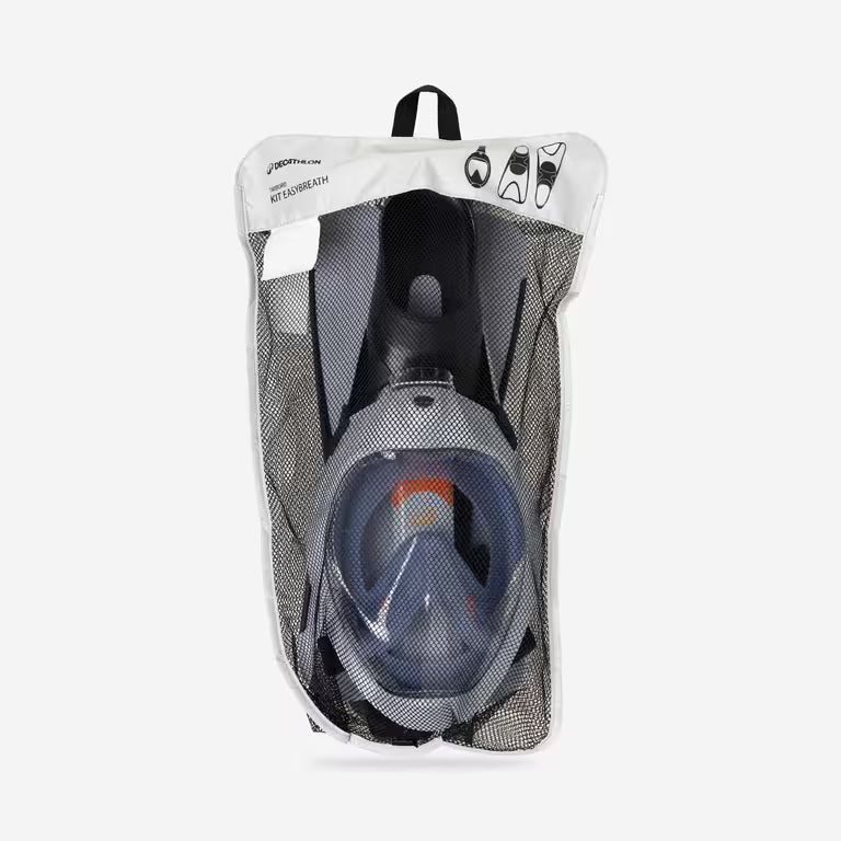 Adult Easybreath mask and fins snorkelling set - EASYBREATH set