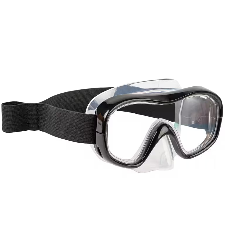 Adult’s SUBEA mask and snorkel snorkelling kit, 100 black