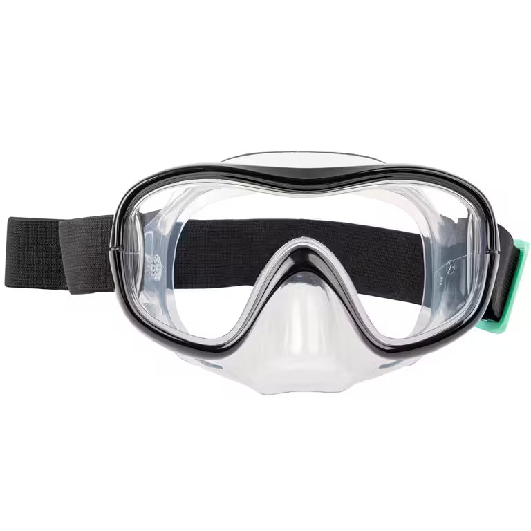 Adult’s SUBEA mask and snorkel snorkelling kit, 100 black