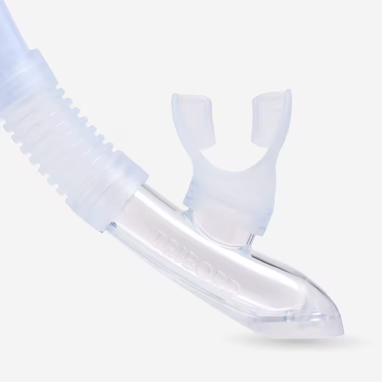 Adult snorkelling anti-fog mask and valve snorkel set, 100 Blue