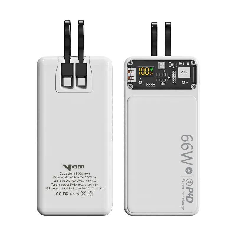 V380 PRO PD66W Power Banks outdoors portable power source Super large capacity charging station Fast charging 12000mah 25000mah 30000mah -By Sea Courier Method🚢