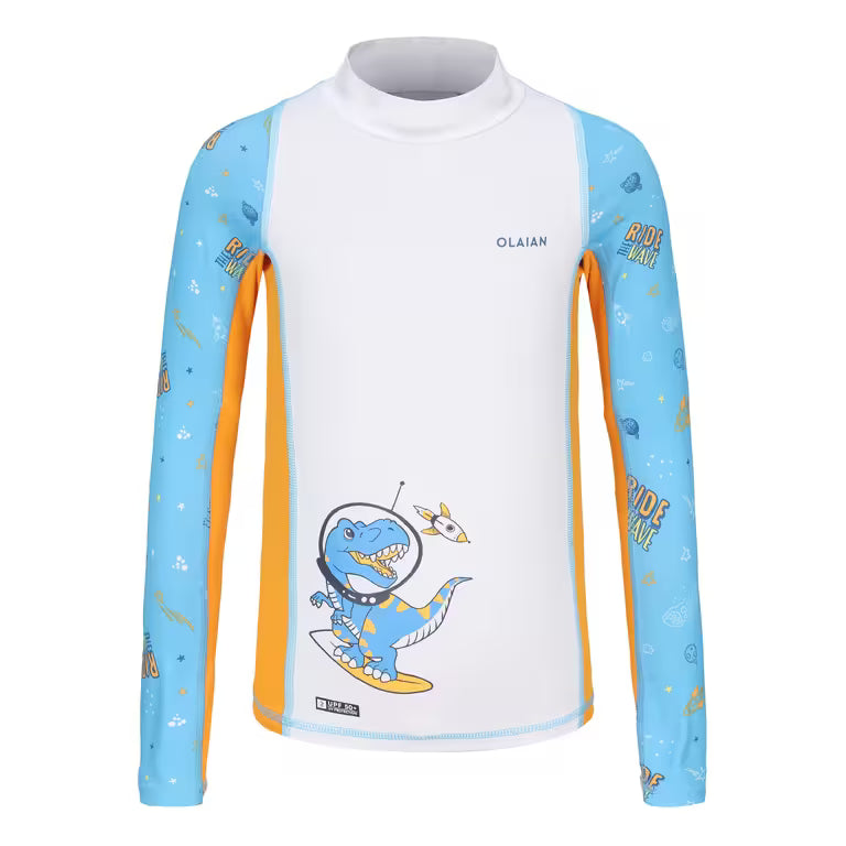 Boys’ surfing UV t-shirt 500 long sleeve