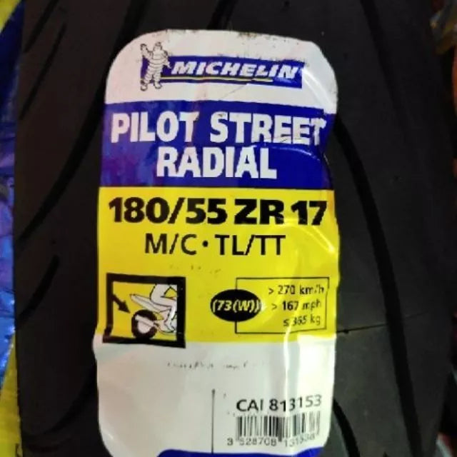 DHC- MICHELIN PILOT STREET RADIAL TAYAR 180/55ZR17 -By Sea Courier Method 🚢📦
