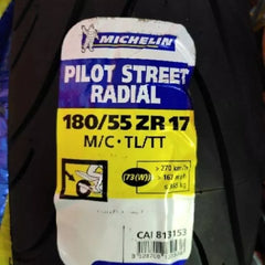 DHC- MICHELIN PILOT STREET RADIAL TAYAR 180/55ZR17 -By Sea Courier Method 🚢📦