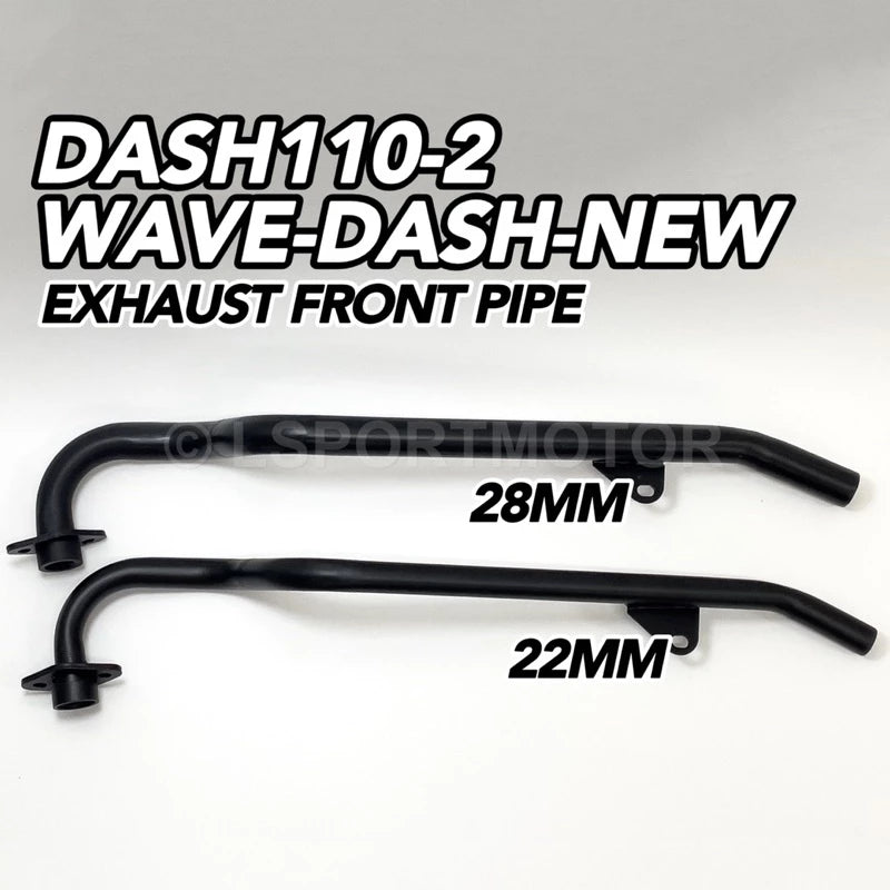 DHC- HONDA DASH110-2 / WAVE DASH-NEW EXHAUST FRONT PIPE EKZOS MUFFLER PIPE NECK DEPAN MODIFY WAVEDASH DASH2 NEW 28MM 22MM -By Sea Courier Method 🚢📦