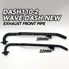 DHC- HONDA DASH110-2 / WAVE DASH-NEW EXHAUST FRONT PIPE EKZOS MUFFLER PIPE NECK DEPAN MODIFY WAVEDASH DASH2 NEW 28MM 22MM -By Sea Courier Method 🚢📦