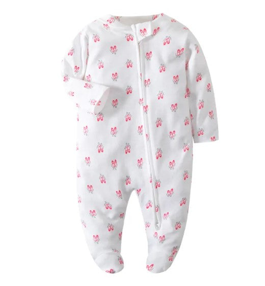 Newborn Baby Footie Pajama Double Zipper Infant Cotton Onesie Sleeper Pjs Footed Sleep Play -By Sea Courier Method