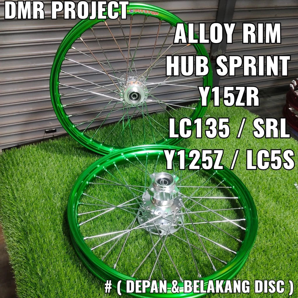 DHC- ALLOY RIM Y15/LC5S/Y125Z/LC135 1.40x17 HUB ALLOY HUB SPRINT COMPLATE SET (BELAKANG DISC) AS33/STRONGER CHARTER -By Sea Courier Method 🚢📦