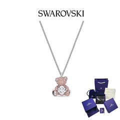 144 Swarovski Necklace TEDDY TEDDY Bear Necklace Ladies Necklace Gift Swan Necklace Silver Necklace Non-Fade Necklace Crystal Jewelry Moissanite Necklace Christmas -By Sea Courier Method 🚢📦