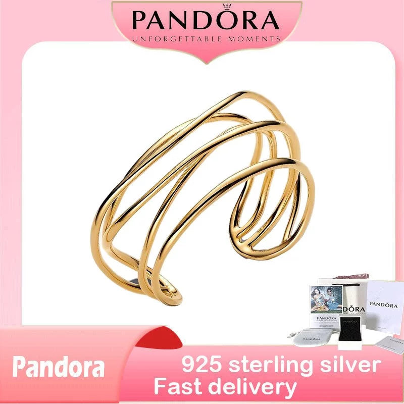 S925 sterling silver agent to purchase products birthday gift Organically Shaped Wired Open Bangle -By Sea Courier Method 🚢📦