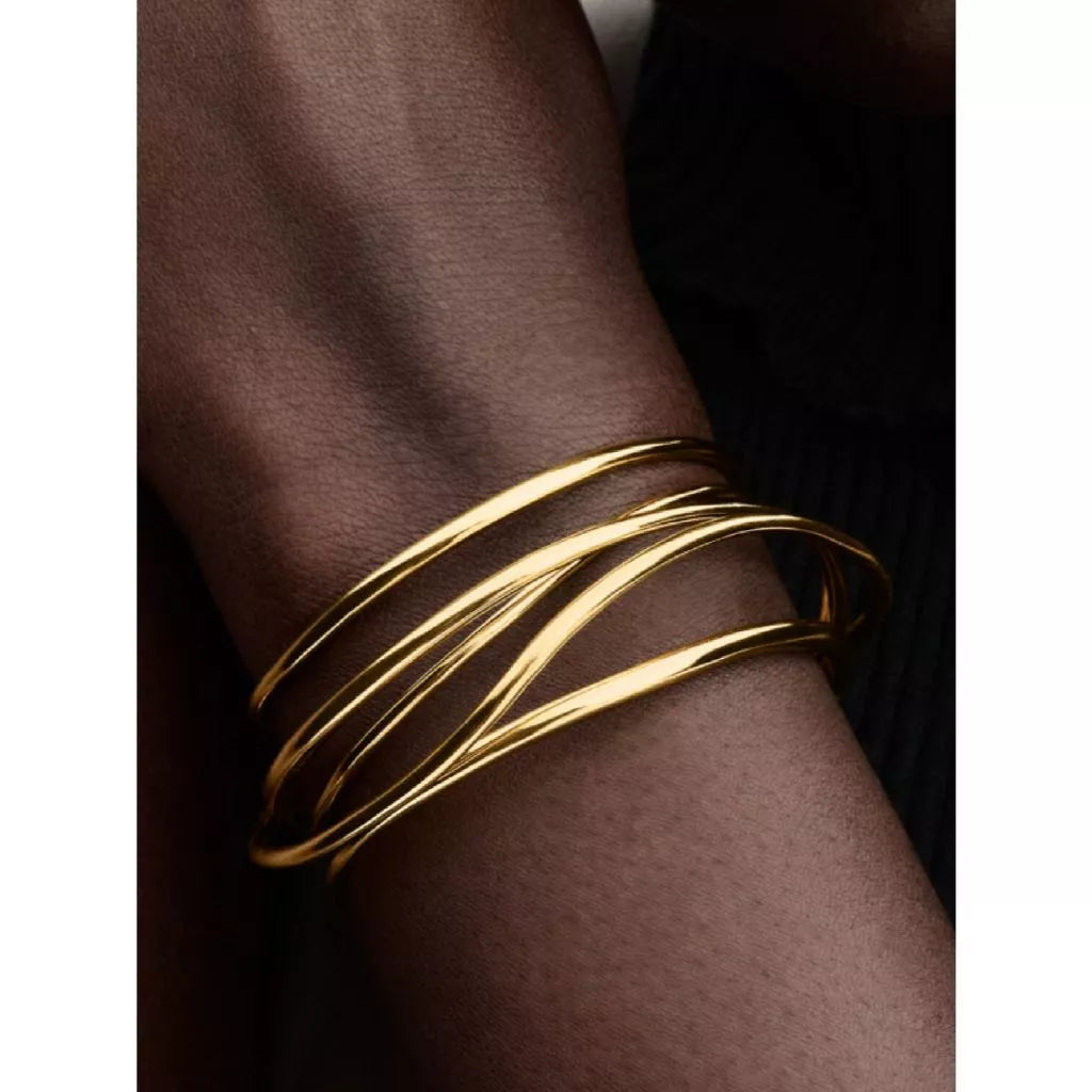 S925 sterling silver agent to purchase products birthday gift Organically Shaped Wired Open Bangle -By Sea Courier Method 🚢📦
